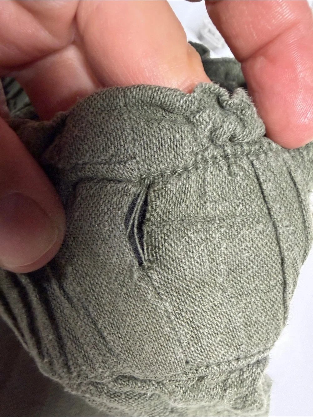 Hollister ultra high rise Olive green Drawstring Jogger Pants linen blend